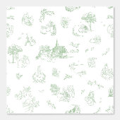 Beatrix Peter the Rabbit Toile Chinoiserie Sage 壁紙 (正面)