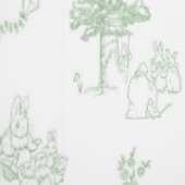 Beatrix Peter the Rabbit Toile Chinoiserie Sage 壁紙 (縫い目)