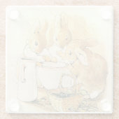 Beatrix Potterによるウサギとミルクプリン ガラスコースター (裏面)