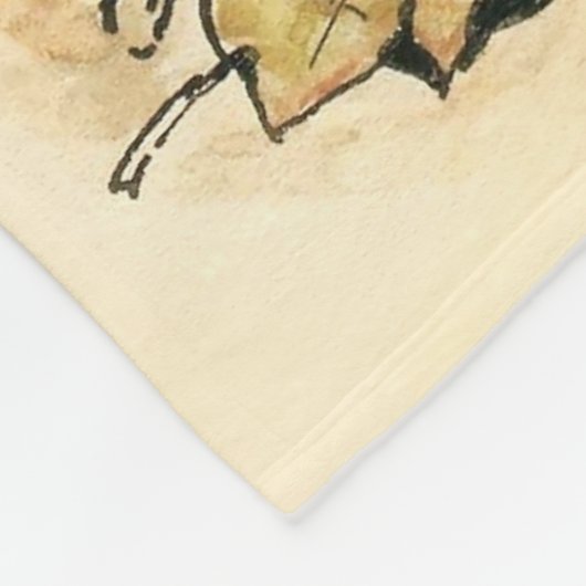 Beatrix Potterによるウサギとミルクプリン フリースブランケット (角)