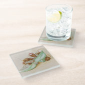 Beatrix Potterの靴にマウスの家族 ガラスコースター (アングル)