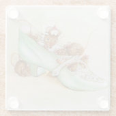 Beatrix Potterの靴にマウスの家族 ガラスコースター (裏面)