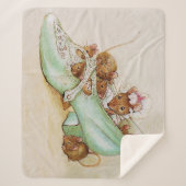 Beatrix Potterの靴にマウスの家族 シェルパブランケット (正面)