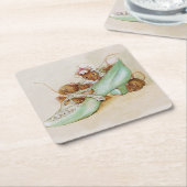 Beatrix Potterの靴にマウスの家族 スクエアペーパーコースター (アングル)