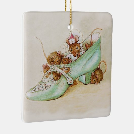 Beatrix Potterの靴にマウスの家族 セラミックオーナメント (右)