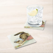 Beatrix Potter恋しく思の「Moppet Chases a Mouse」 スクエアペーパーコースター (インサイチュ)