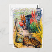 Beatrix Potter - Bunnies Watching the Cat ポストカード (正面/裏面)