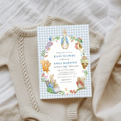Beatrix Potter Peter Rabbit Blue Baby Shower 招待状