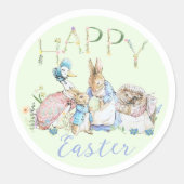 Beatrix Potter Peter the Rabbit Easter Sticker ラウンドシール (正面)