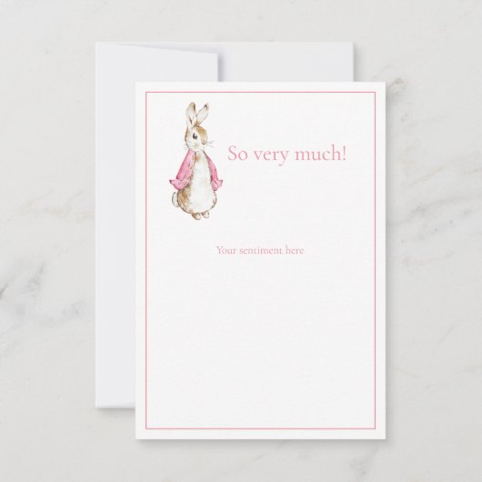 Beatrix Potter Pink Baby Shower サンキューカード (裏面)