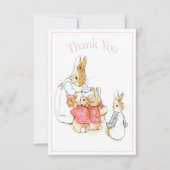 Beatrix Potter Pink Baby Shower サンキューカード (正面)
