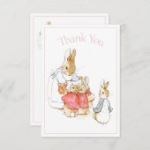 Beatrix Potter Pink Baby Shower サンキューカード (正面/裏面)
