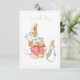Beatrix Potter Pink Baby Shower サンキューカード