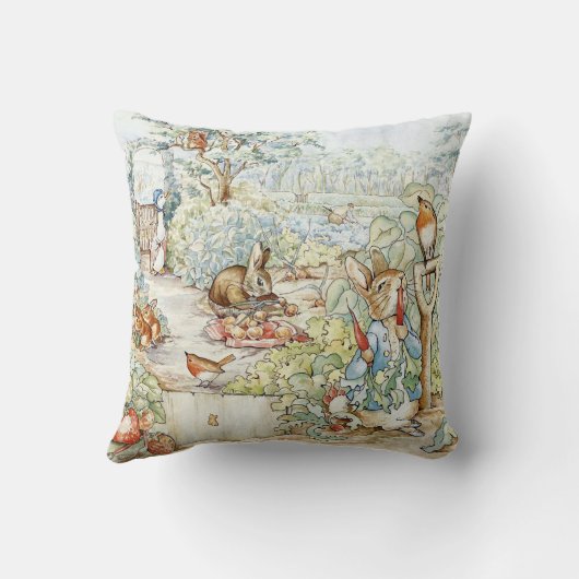 Beatrix Potter Storybook Characters Garden クッション (裏面)