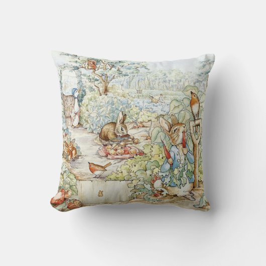 Beatrix Potter Storybook Characters Garden クッション (正面)