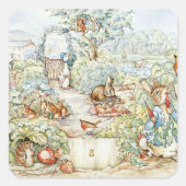Beatrix Potter Storybook Characters Garden スクエアシール (正面)