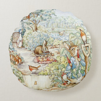 Beatrix Potter Storybook Characters Garden ラウンドクッション