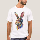 Beats & Ears – Abstract Rabbit in Vibes Tシャツ (正面)
