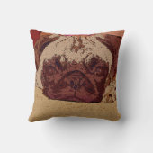 Beatuifulブラウンのパグの枕 クッション (裏面)