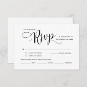Beatuil Black Script、RSVP、応答 エンクロージャーカード (正面/裏面)