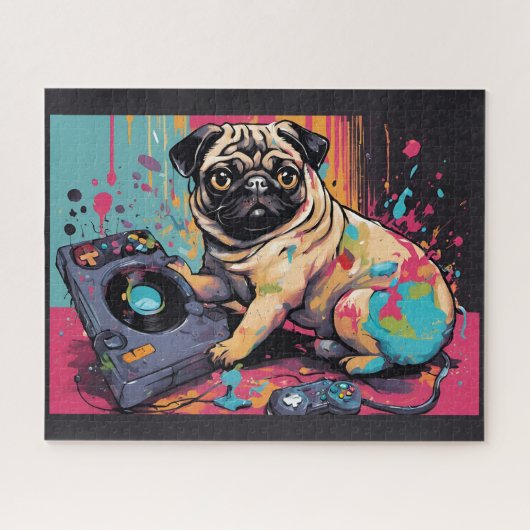 Beau carlin adorant les jeux vidéo ジグソーパズル (横)