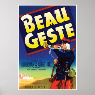 Beau Geste Adventure Novel by P. C. Wren Vintage ポスター