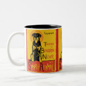 Beauceronかわいい犬のコーヒー・マグ ツートーンマグカップ (左)