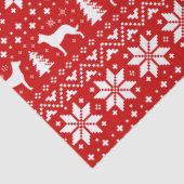 Beauceronはクリスマスパターン赤のシルエットを描きます 薄葉紙 (詳細)