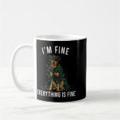 Beauceron Christmas I'm Fine Everything Is Fine コーヒーマグカップ (左)