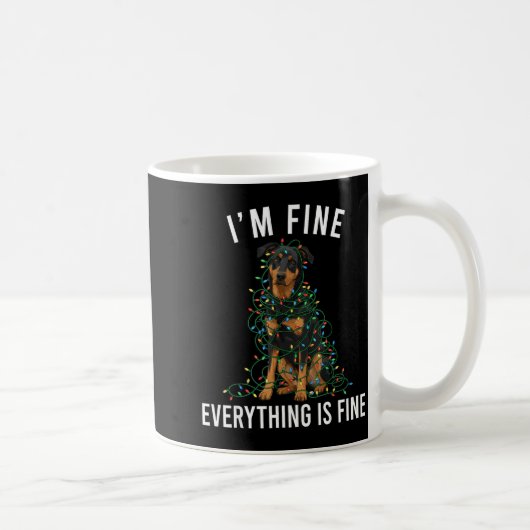 Beauceron Christmas I'm Fine Everything Is Fine コーヒーマグカップ (右)