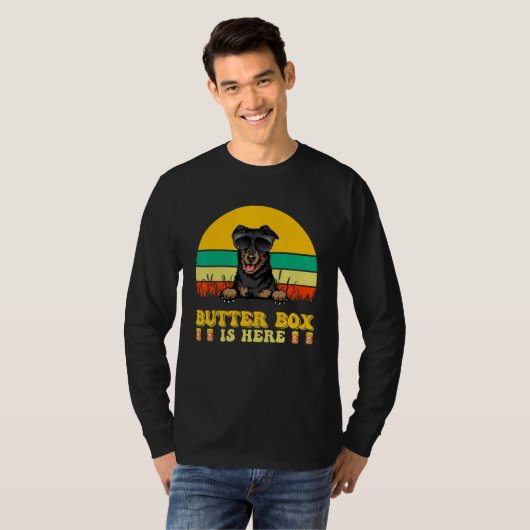 Beauceron Dog Butter Box Is Here Father s Day Tシャツ (正面フル)