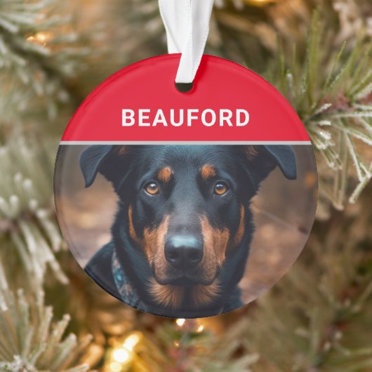 Beauceron with Dog's Name and Photo Chrimas オーナメント (ツリー)