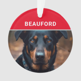 Beauceron with Dog's Name and Photo Chrimas オーナメント