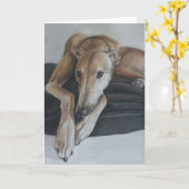 Beauregardのグレイハウンド犬の芸術の挨拶状 カード (黄色い花)