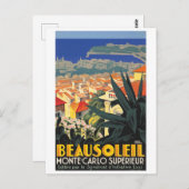 Beausoleil，フランス， riviera，ヴィンフランスのテージ旅行 ポストカード (正面/裏面)