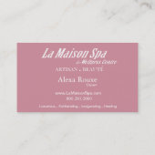 Beautéのサロン日のスパのマッサージのセラピーのアロマセラピー 名刺 (裏面)