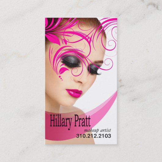 "Beaute美しい"の-メーキャップアーティスト、美容院 名刺 (正面)