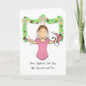 Beautician Cartoon Funny Thank You from Customer カード (正面)