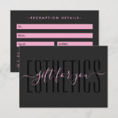 Beautician Pink Esthetics Black Gift Card (正面/裏面)
