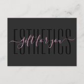 Beautician Pink Esthetics Black Gift Card (正面)