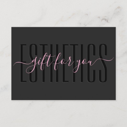 Beautician Pink Esthetics Black Gift Card (正面)