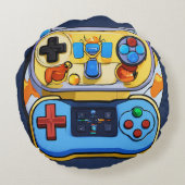 Beautifu用の漫画3Dゲームのリモートコントロールロゴ ラウンドクッション (裏面)