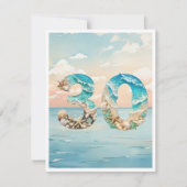 Beautiful 30 Beach Birthday Card サンキューカード (正面)