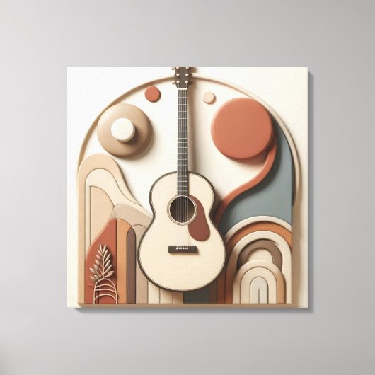 Beautiful 3d Guitar  キャンバスプリント (正面)