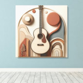 Beautiful 3d Guitar  キャンバスプリント (インサイチュ (ウッドフロア))