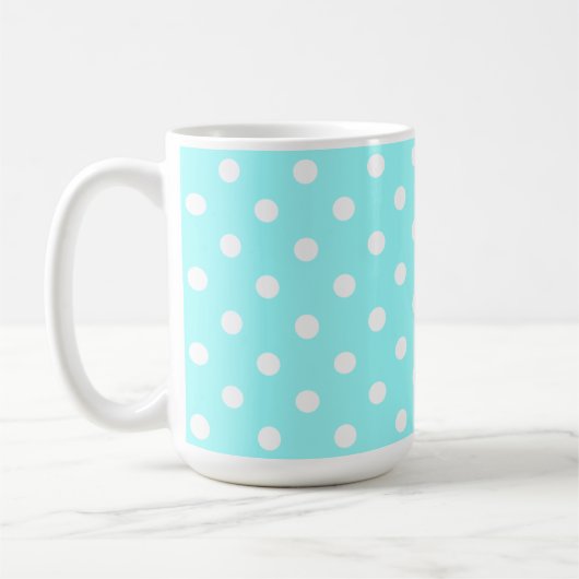 Beautiful 50's Green With White Polka Dots コーヒーマグカップ (左)