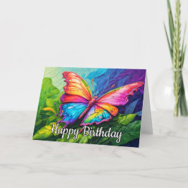 Beautiful Abstract Butterfly Happy Birthday カード