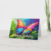 Beautiful Abstract Butterfly Happy Birthday カード (正面)