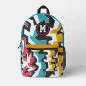 Beautiful Abstract colored graffiti プリントバックパック (正面)