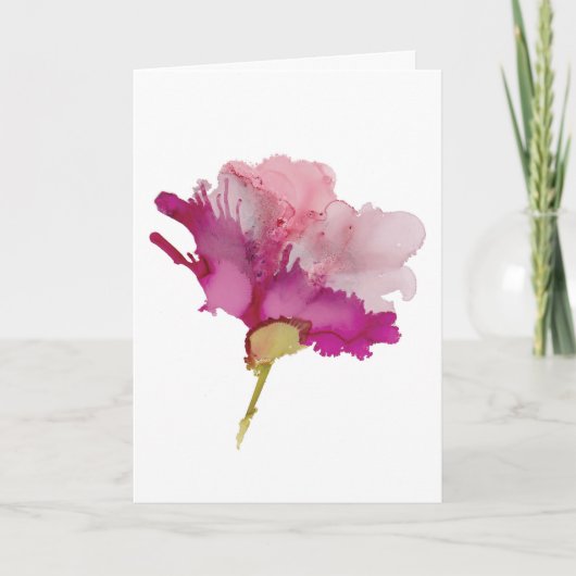 Beautiful Abstract Pink Floral Greeting Card カード (正面)